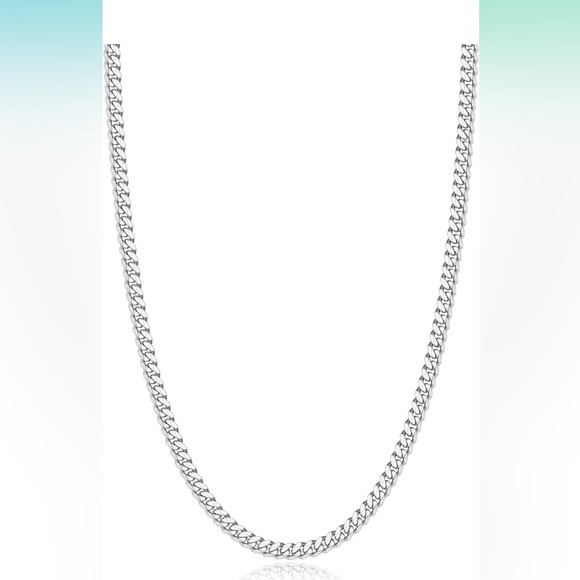 Italian Solid 14k 925 Sterling Silver or Gold Chain Necklace